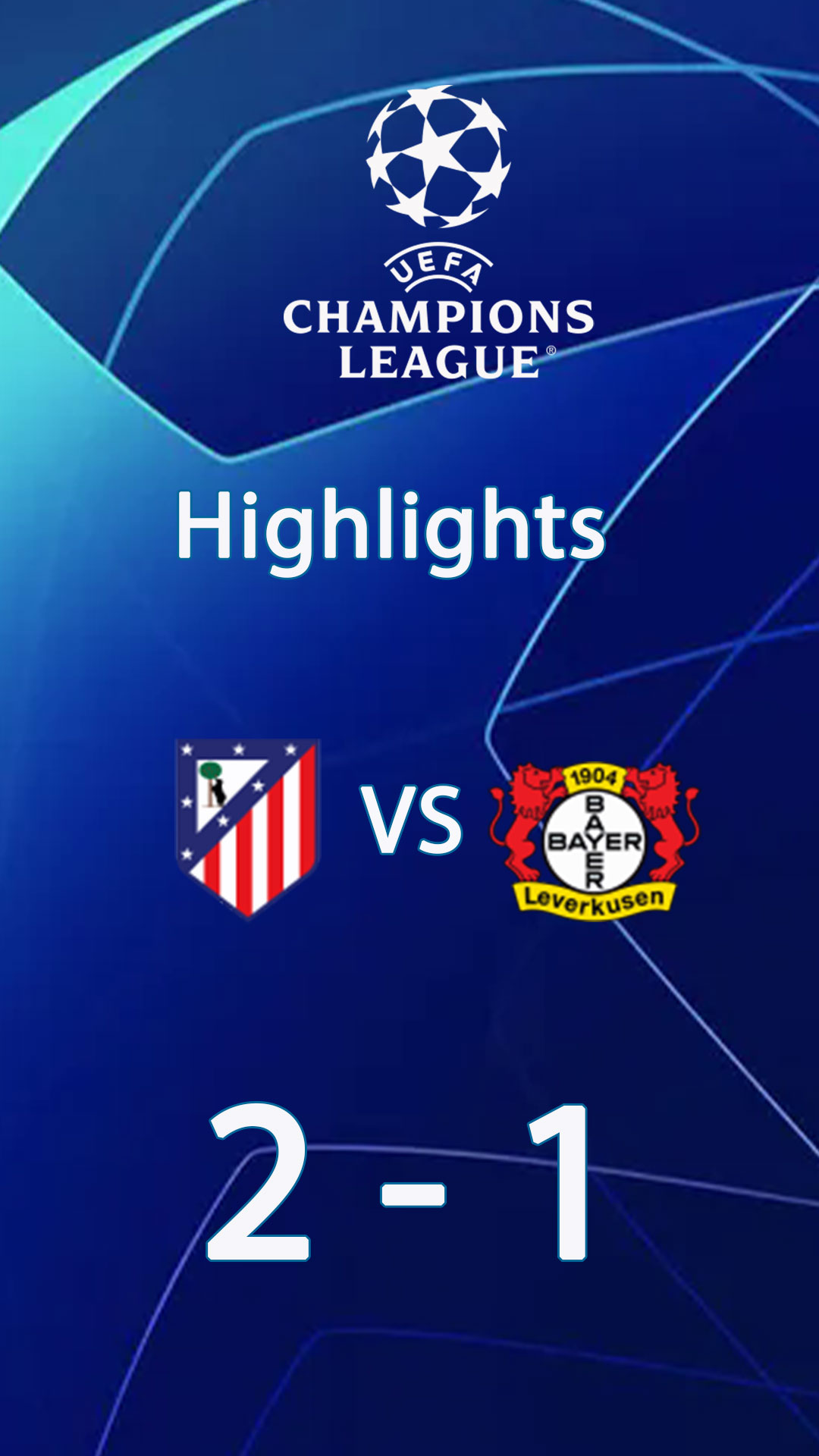 Atlético Madrid 2 - 1 Bayer Leverkusen | Highlight Champions League 24/25 - แอตเลติโก้ มาดริด - ไบเออร์ เลเวอร์คูเซ่น | ไฮไลต์ ยูฟ่า แชมเปี้ยนส์ ลีก 24/25